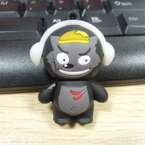 Cartoon Gray Wolf USB Flash Drive